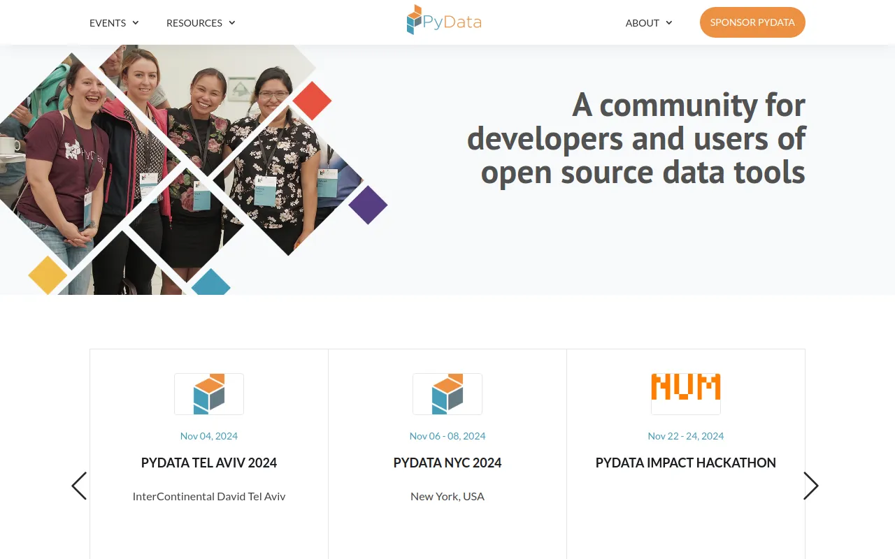 Preview of pydata.org